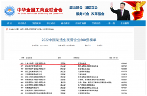 仁和連續(xù)五年入圍中國民營企業(yè)制造業(yè)500強(qiáng)榜單